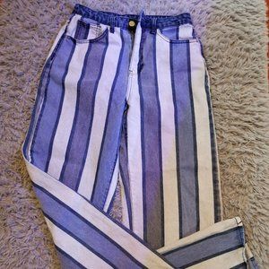 Retro striped jeans, women's small
